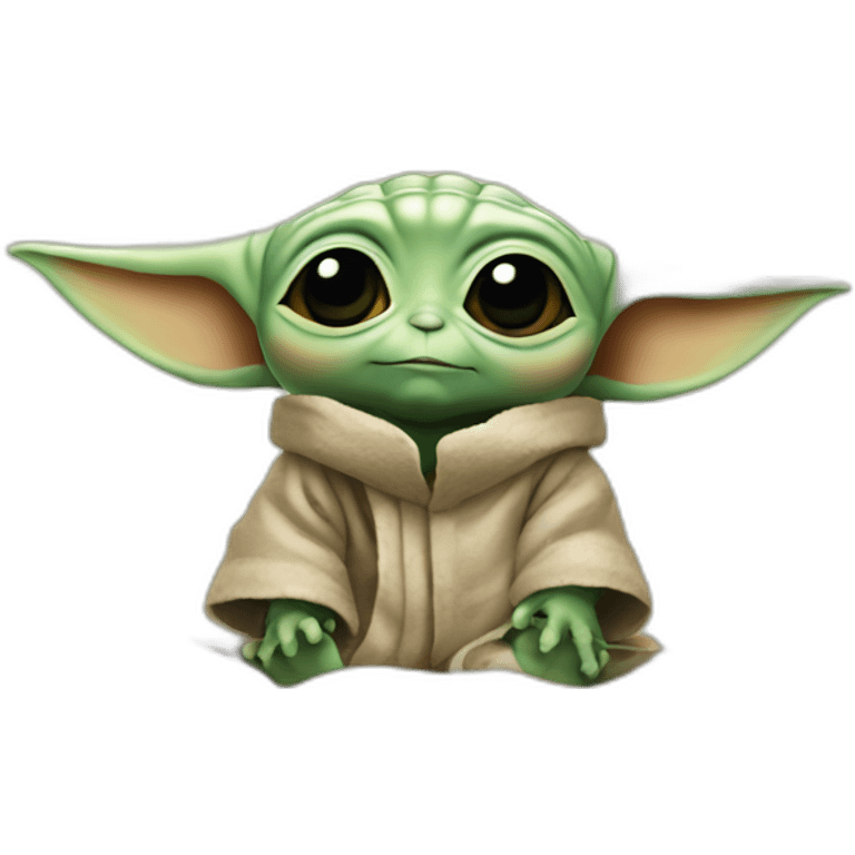 Baby yoda beach  emoji