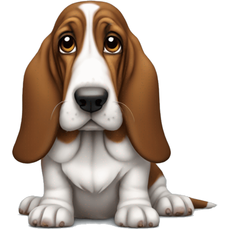 Basset hound waiting for Christmas  emoji