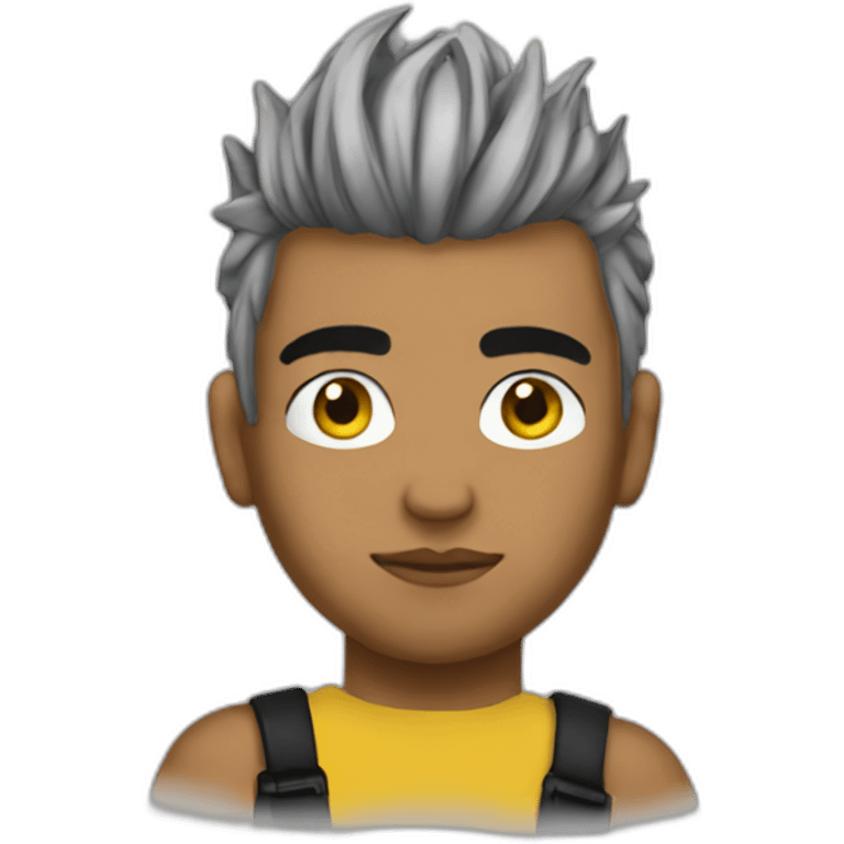 Xxxtentacion with tatoo and black and yellow hair and emoji