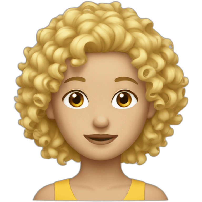 blond curly-haired blond with curly hair emoji