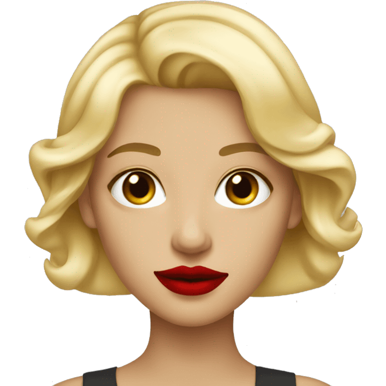 Blonde girl with a red lips emoji