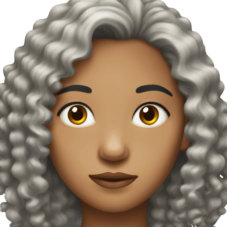 black curly hair girl with thin eyebrows  emoji