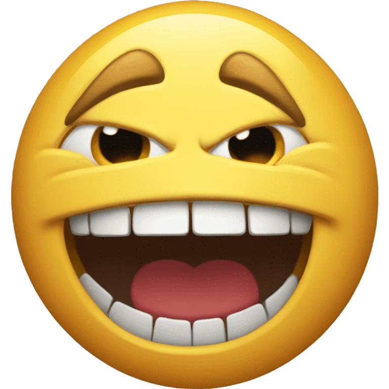 Emoji  with a large sinister  grin  emoji