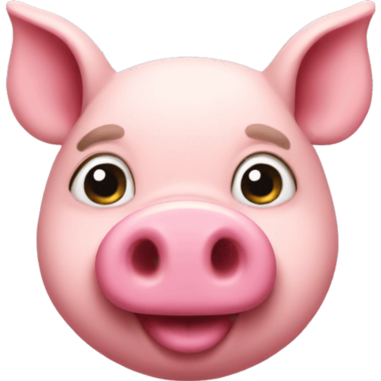 pink pig with mustache  emoji