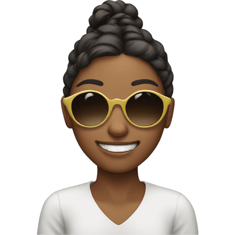 smiling girl with sunglasses emoji