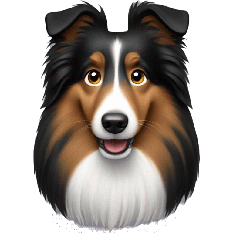 Black Sheltie dog emoji