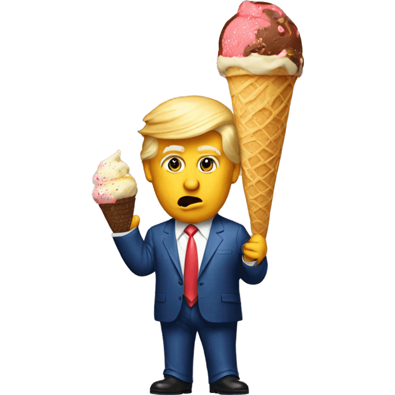 Donald Trump with ice-cream emoji