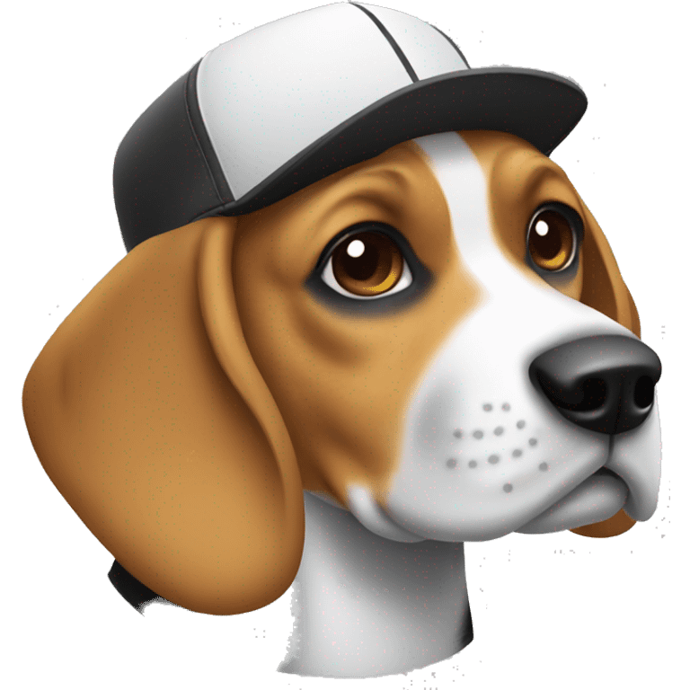 Beagle wearing SnapBack hat emoji