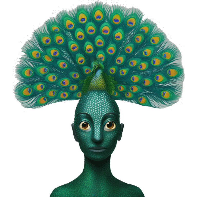 human shape peacock emoji