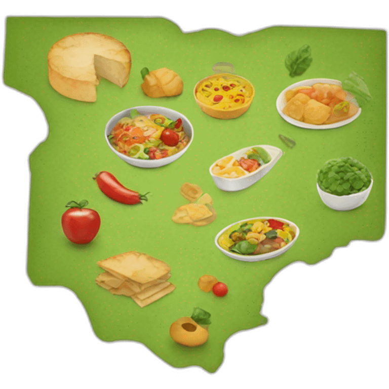 map with food  emoji