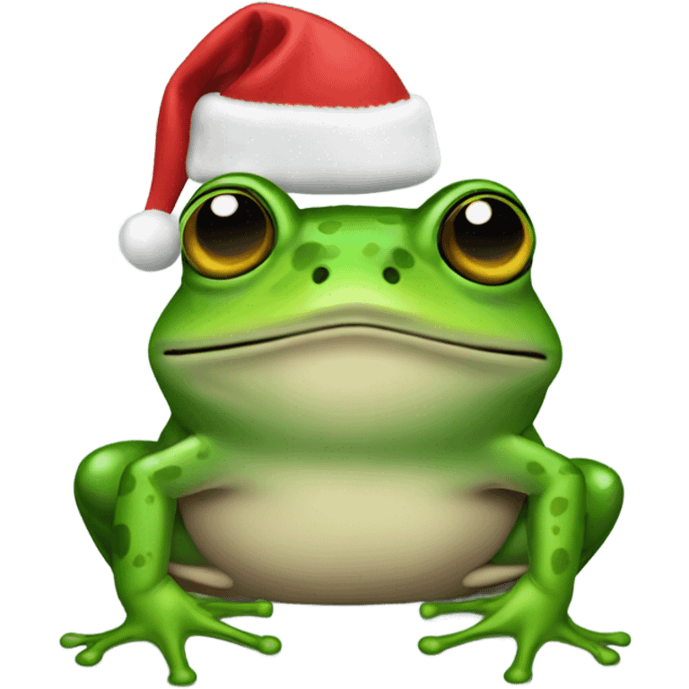 Frog with chritsmas cap  emoji