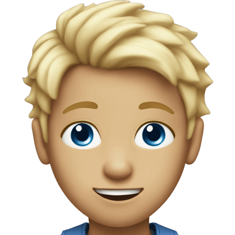 9 year old boy with blond spikey hair blue eyes emoji