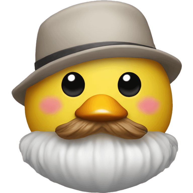 Rubber ducky with beard emoji