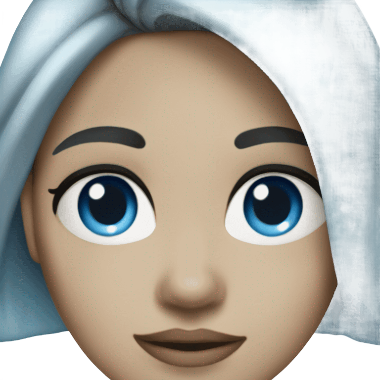 Black blue haired blue eyed pale white women emoji