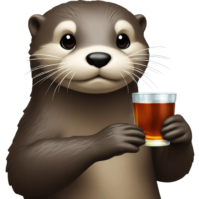 Otter drinking a shot of fernet emoji