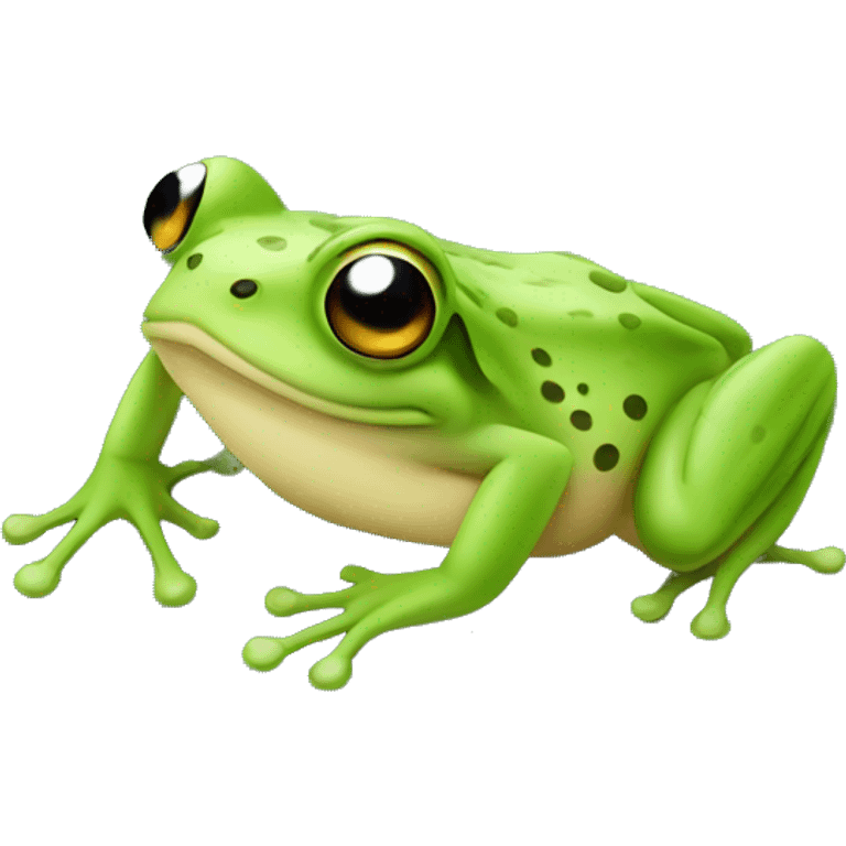 Frog on a leaf emoji