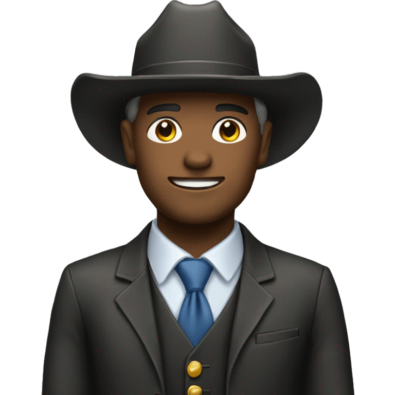 Man in a suit with a cowboy hat emoji