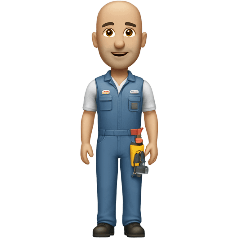 hvac technician as an action figure logo hd BALD HEAD emoji