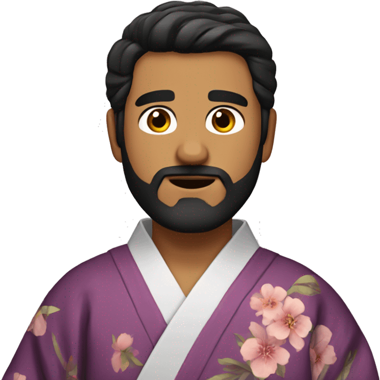 bearded Latino man with dark hair wearing a kimono emoji