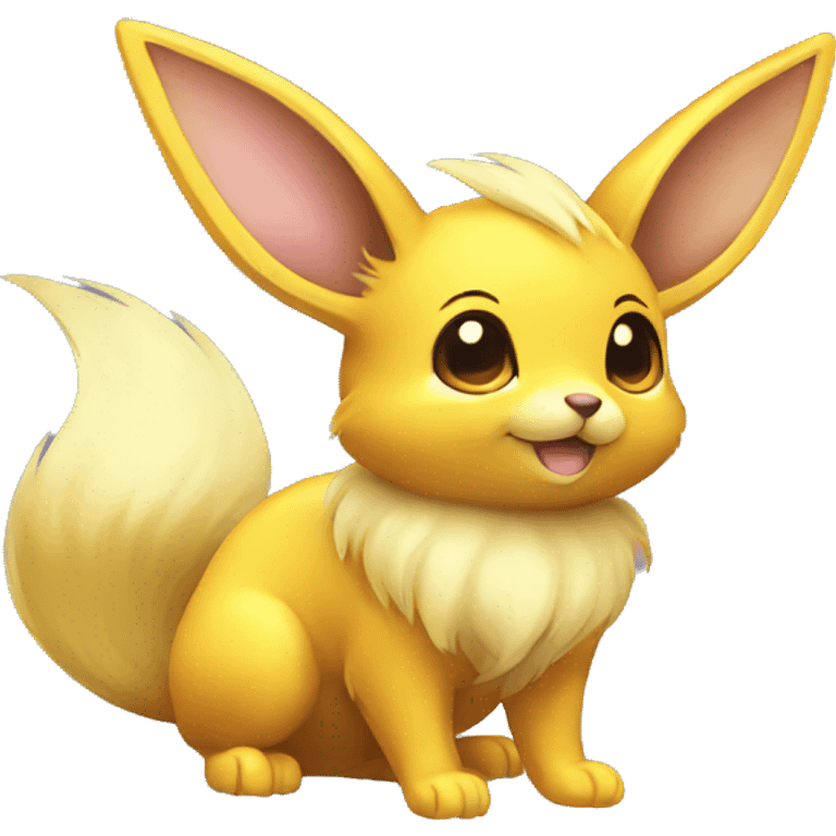 Shiny Colorful Yellow Electric Mouse Eevee emoji