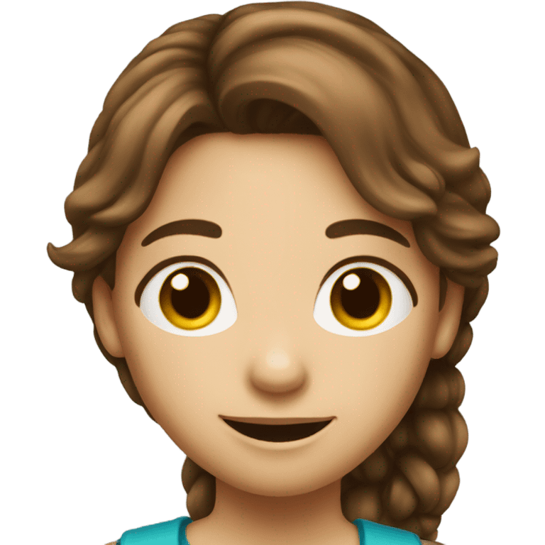 smiling girl with brown hair emoji