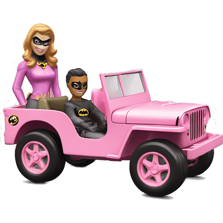 Batgirl 1942 Willy’s light pink army jeep hot wheels  emoji