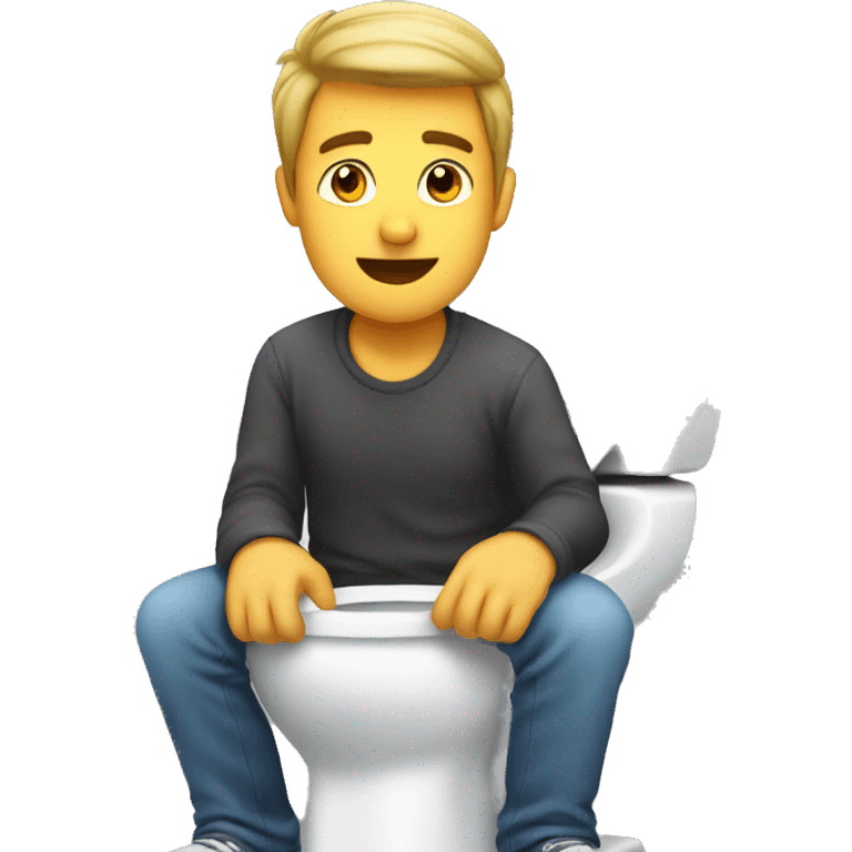 a guy on the a toilet seat emoji