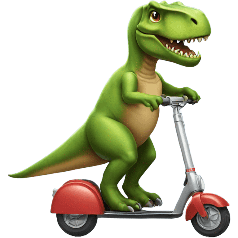 Trex riding a scooter emoji