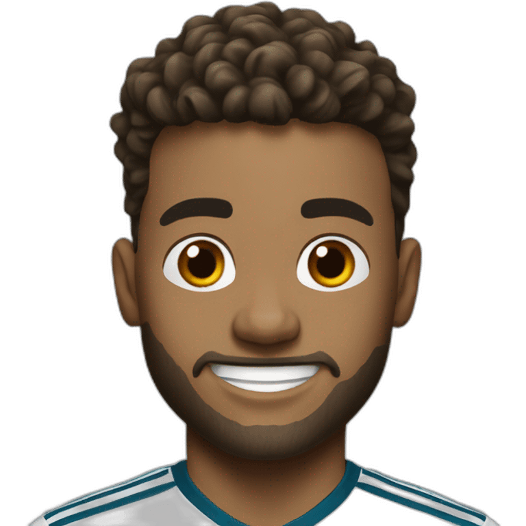 real madrid player jumping big head emoji