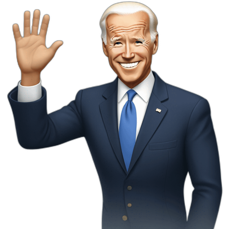 Biden waves his hand emoji