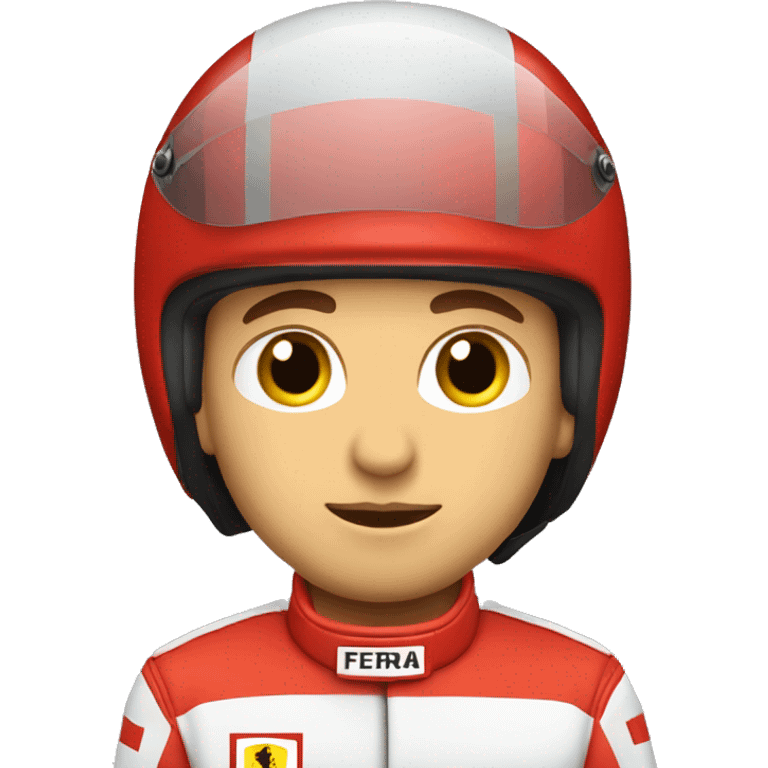 ferrari male racecar driver with closed helmet emoji