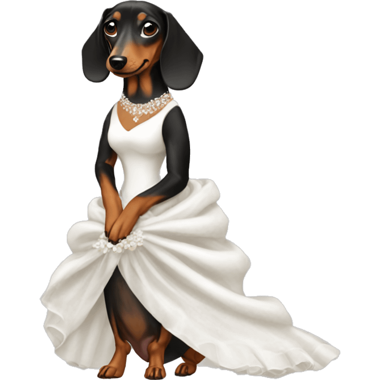 Dachshund wedding dress emoji