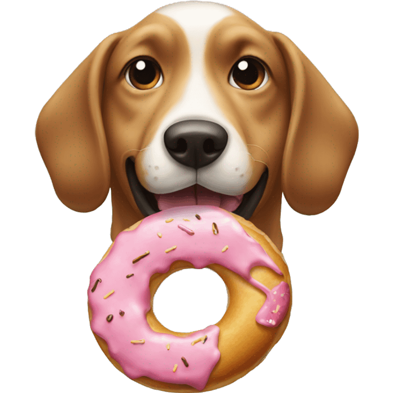 Dog eating a donut emoji