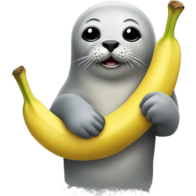 Seal holding a banana that’s on drugs emoji