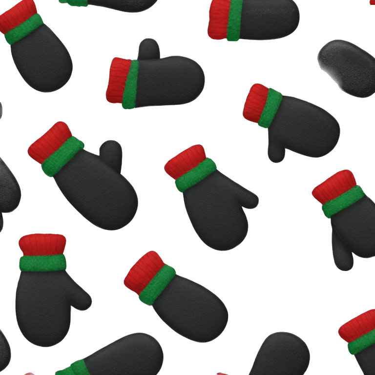 black color Christmas mittens  emoji