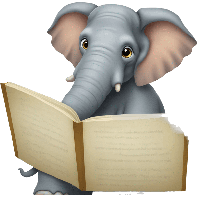 elephat reading emoji