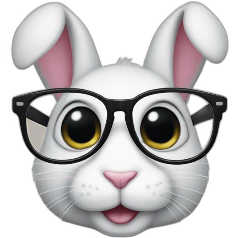 Bunny with glasses emoji