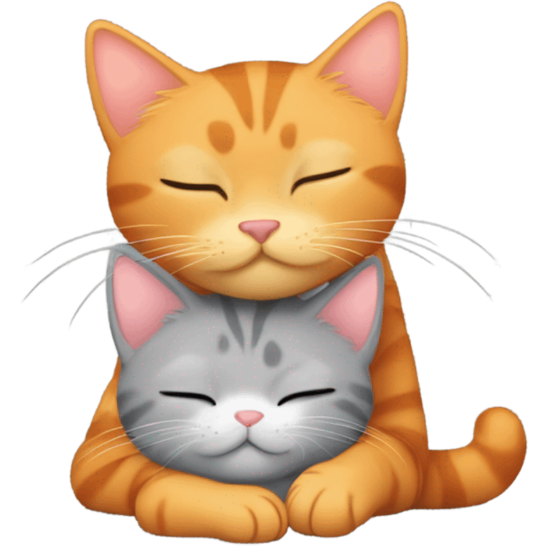 Cuddling cats on Valentine’s Day  emoji