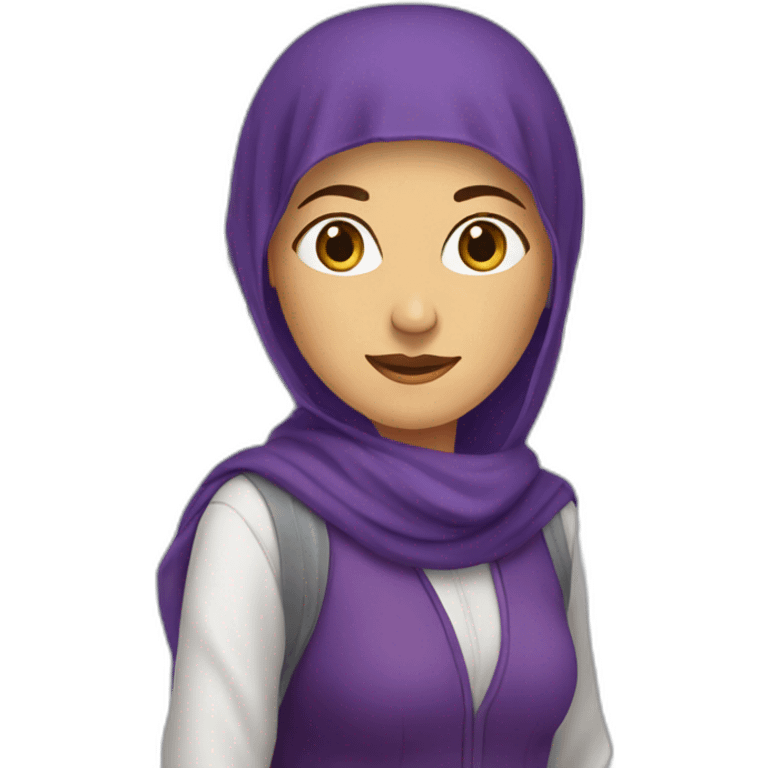 Armenian women in purple clothing in the bus station emoji