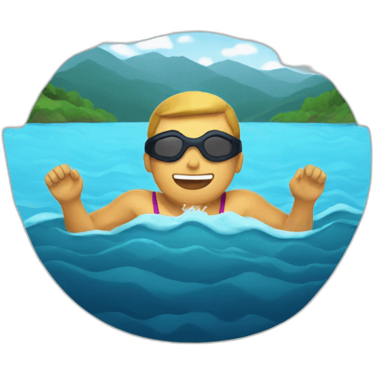 swimmer swimming in a river emoji