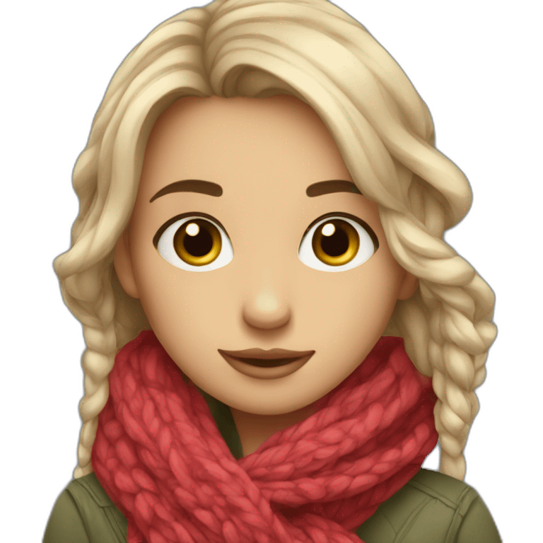 cute girl weaing a scarf emoji