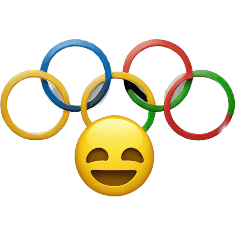 smiley emoji holding the olympic logo emoji