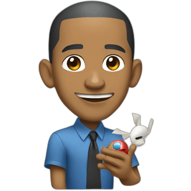 Obama playing Pokémon emoji