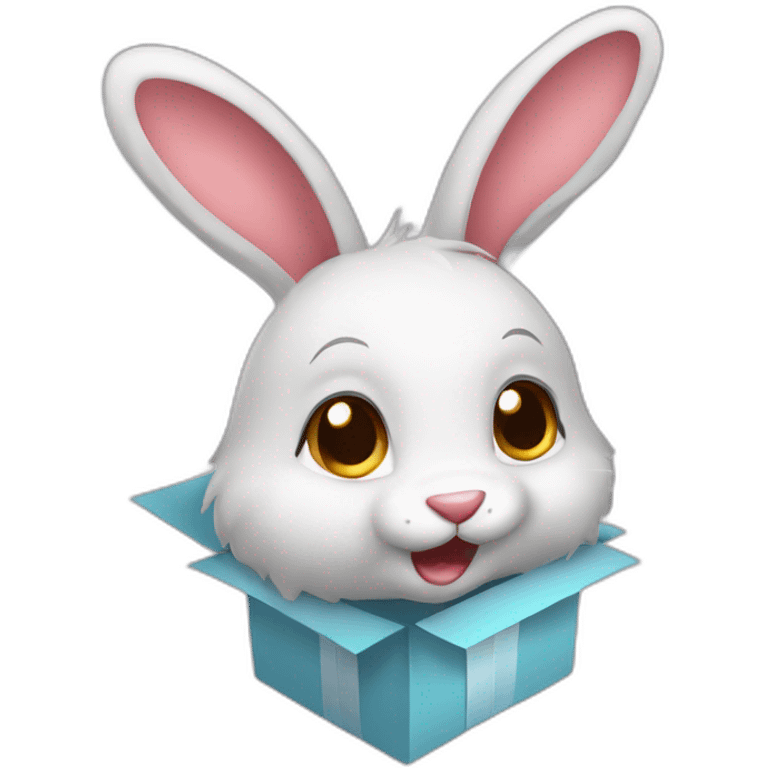 rabbit from gift box emoji