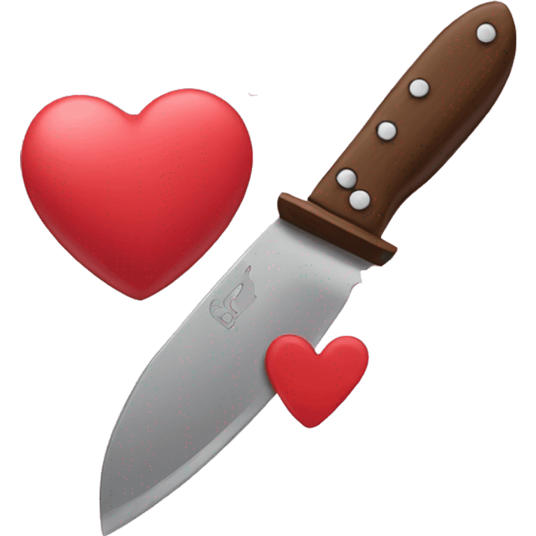 Knife and hearts emoji