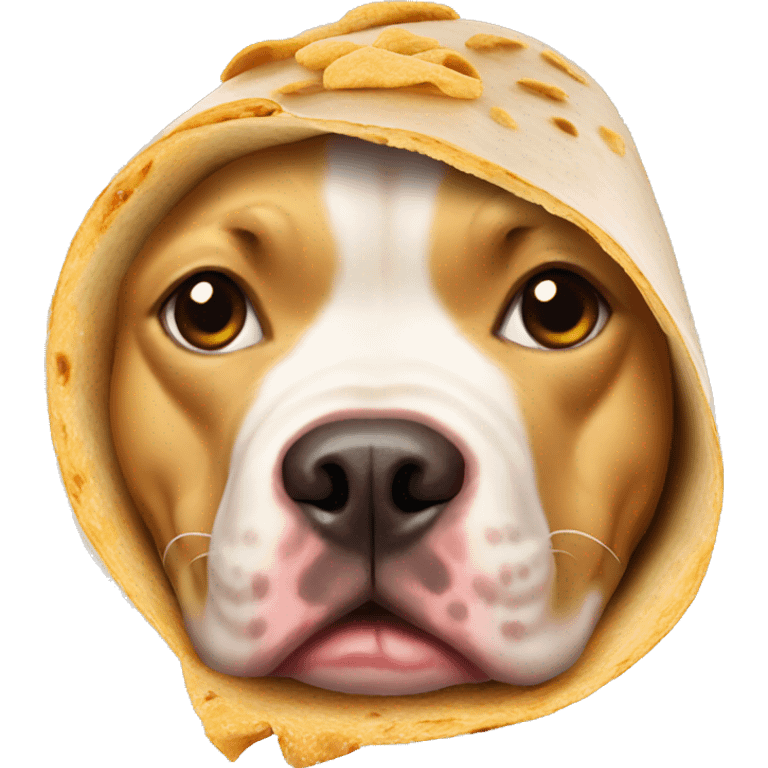 Gold pitbull inside a burrito emoji