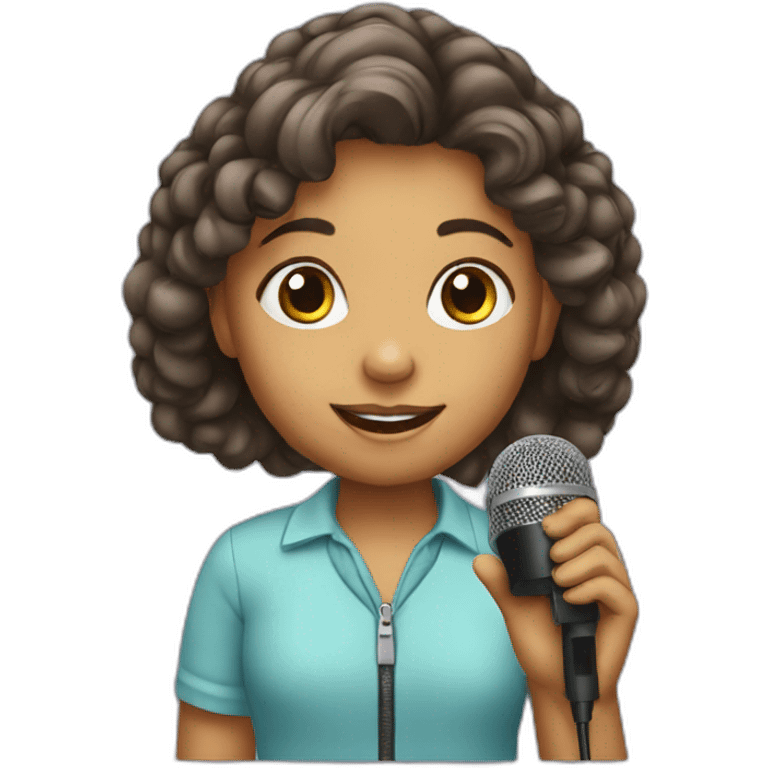 girl child with microphone emoji