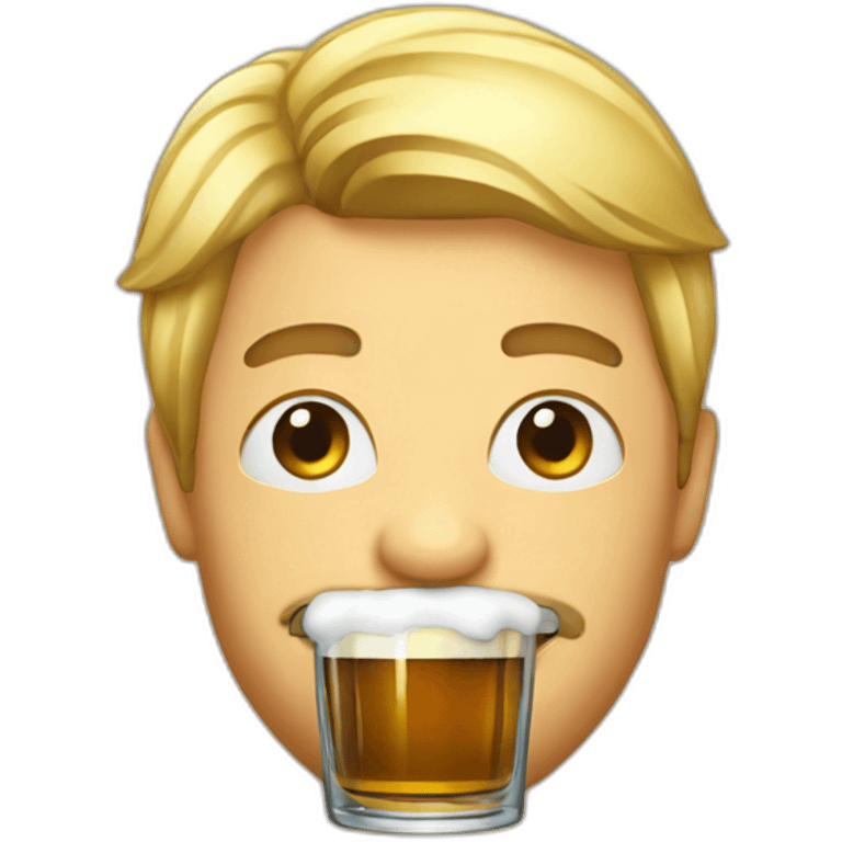 persons with beerglas in mouth emoji