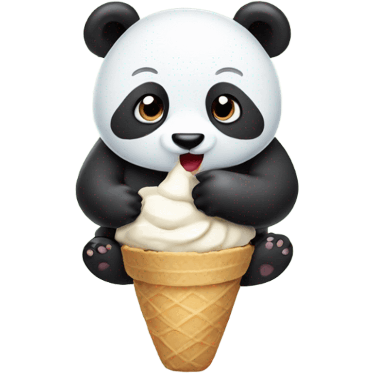 Panda eating ice cream emoji