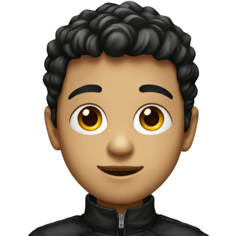 boy in black jacket portrait emoji